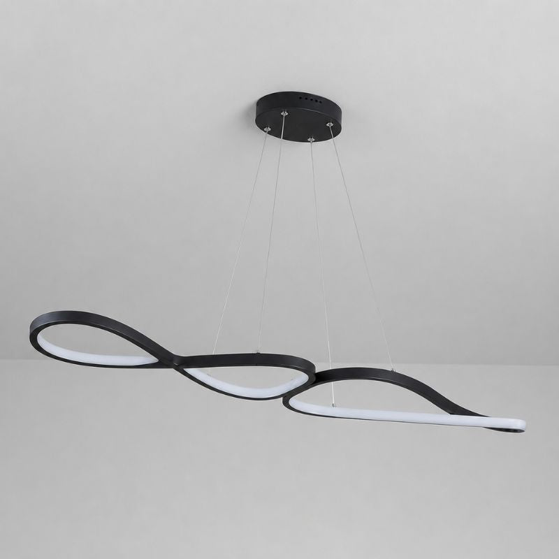 Lustre Pendente Minimalista Orgânico Gran Luxo Verona LEDZ – Dourado/Prata/Preto – 100cm – Controle Remoto e App