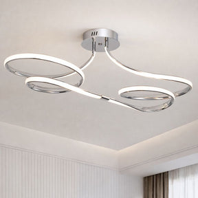 Lustre Luminária de Teto Plafon de Luxo Fluence LEDZ - Dourado/Prata/Preto – 75cm/96cm