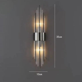 Luminária Arandela de Parede Feixes Led - Dourado/Preto - 35cm