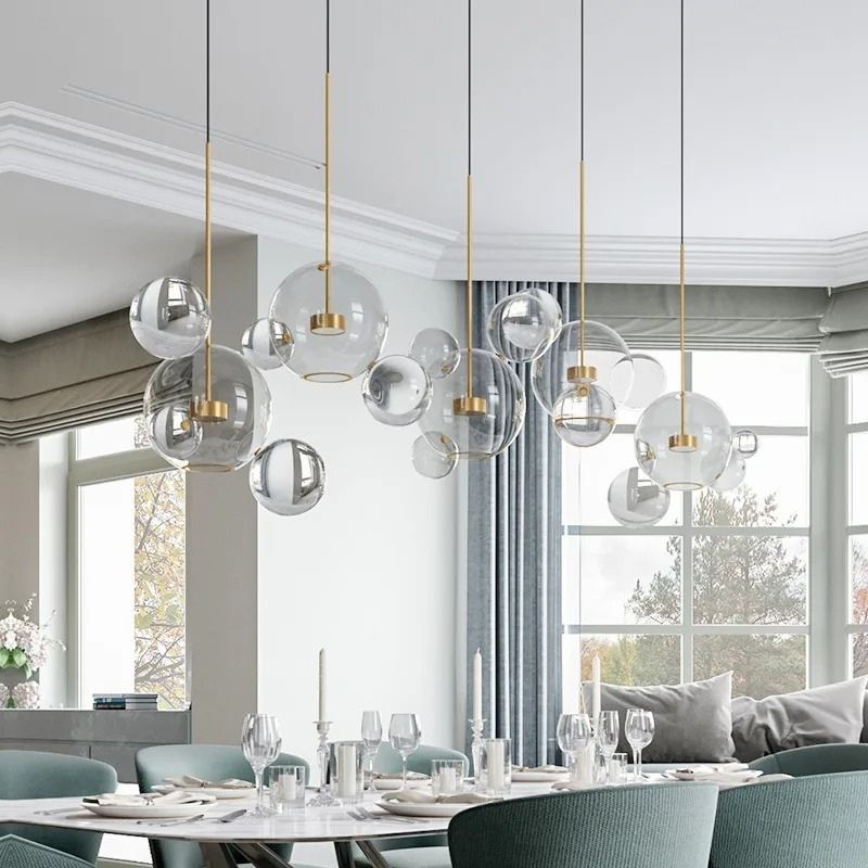 Lustre Pendente Design Italiano Vetro a Bolle Led - 1 Bolha / 4 Bolhas / 6 Bolhas