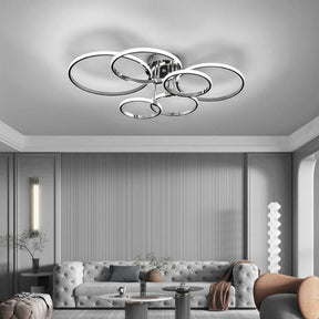 Lustre Luminária de Teto Circular Minimalista Com Controle Remoto e App de Celular Livorno LEDZ – Dourado / Prata / Preto – 61cm / 80cm