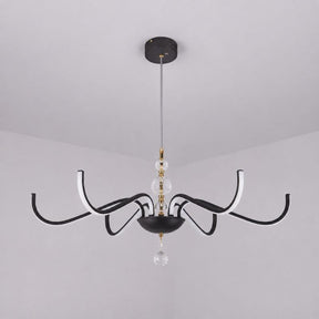 Lustre Pendente Escultural de Luxo Orgânico Opere Coroa LEDZ - Preto / Prata / Dourado