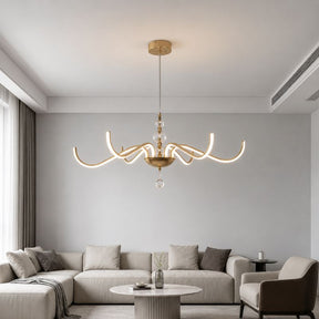 Lustre Pendente Escultural de Luxo Orgânico Opere Coroa LEDZ - Preto / Prata / Dourado