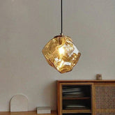 Lustre Pendente Minimalista Orgânico Torino LEDZ – Vidro – Transparente/Âmbar/Fumê – 15cm/22cm
