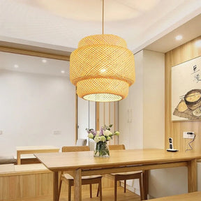 Lustre Pendente Estilo Japonês Wabi Sabi Bambu Artesanal - Takumi Led