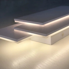 Luminária Arandela de Parede em Níveis Efeito 3D Monare LEDZ – Retangular/Circular - Preto/Branco