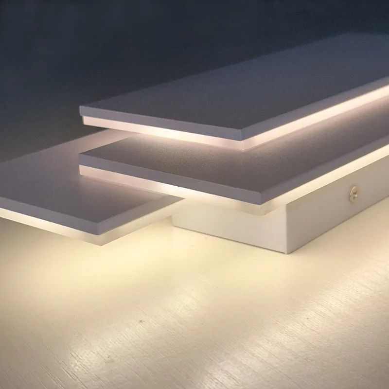 Luminária Arandela de Parede em Níveis Efeito 3D Monare LEDZ – Retangular/Circular - Preto/Branco