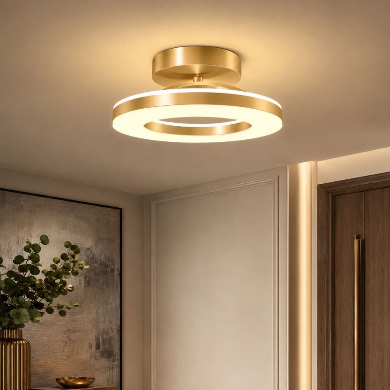 Luminária de Teto Plafon Circular Lumina LEDZ – Dourado/Preto – 20cm/30cm