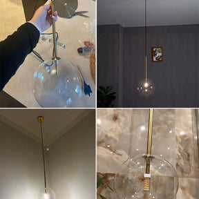Lustre Pendente Design Italiano Vetro Chiaro LED