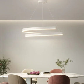 Lustre Pendente Minimalista Circular Orgânico Orbe LEDZ – Preto/Branco – 50cm/60cm/80cm