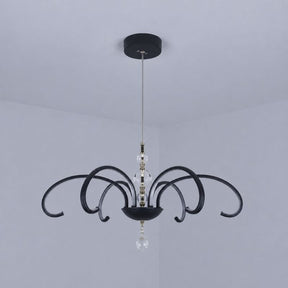 Lustre Pendente Escultural de Luxo Orgânico Opere Cascata LEDZ - Preto / Prata / Dourado