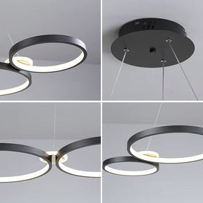 Lustre Pendente Minimalista Orgânico Firenze LEDZ – Dourado/Prata/Preto – 107cm
