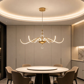 Lustre Pendente Escultural de Luxo Orgânico Opere Coroa LEDZ - Preto / Prata / Dourado
