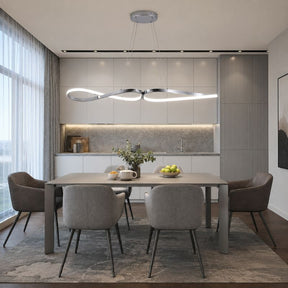 Lustre Pendente Minimalista Orgânico Gran Luxo Verona LEDZ – Dourado/Prata/Preto – 100cm – Controle Remoto e App