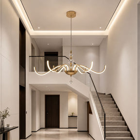 Lustre Pendente Escultural de Luxo Orgânico Opere Coroa LEDZ - Preto / Prata / Dourado