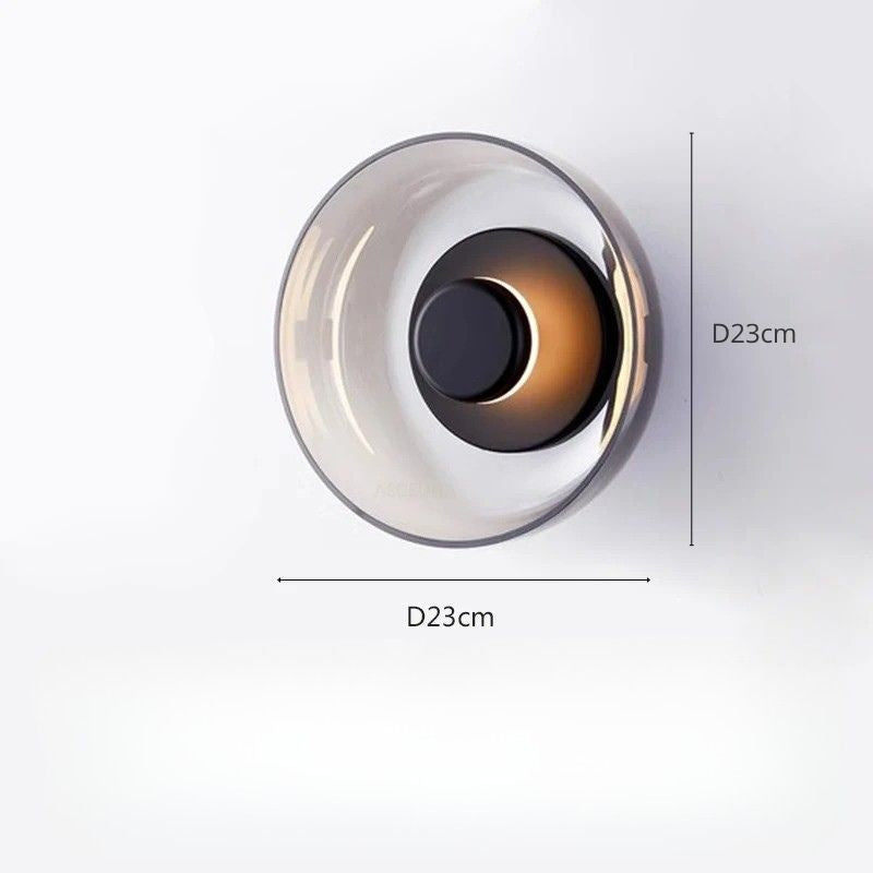 Luminária Arandela de Parede Design Italiano Mezza Luna LEDZ – Transparente/Âmbar/Fumê