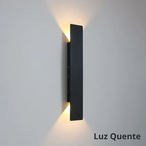 Luminária Arandela de Parede Externa à Prova D´Água IP65 Vector LED - Branco/Preto - 20,5cm/41cm
