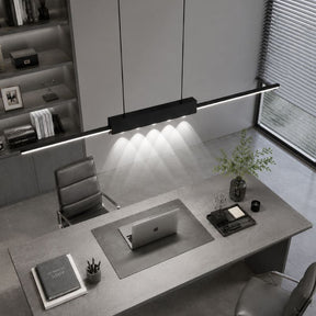 Lustre Pendente Minimalista Linear Slim com Foco em LED Central Pulse LEDZ – Preto – 100cm