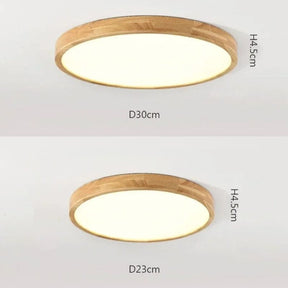 Luminária de Teto Plafon Ultra Slim Led - Circular  - Cor Madeira