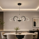 Lustre Pendente Escultural de Luxo Orgânico Opere Cascata LEDZ - Preto / Prata / Dourado