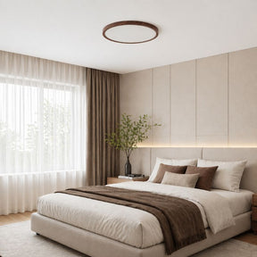 Luminária de Teto Plafon Ultra Slim LED – Circular – Textura Madeira Wall Nut – 30cm/40cm/50cm