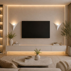 Luminária Arandela de Parede Minimalista Triangular Cosenza LEDZ – Preto/Branco/Dourado