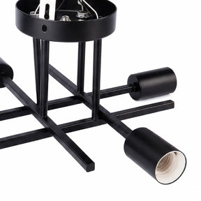 Lustre Luminária de Teto Plafon Nordico 4 Hastes Viggo LEDZ – Prata/Preto/Dourado