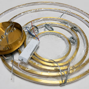Lustre Pendente de Luxo para Pé-Direio Duplo Atena LEDZ – 5 Anéis (3 metros) / 4 Anéis (2 metros)