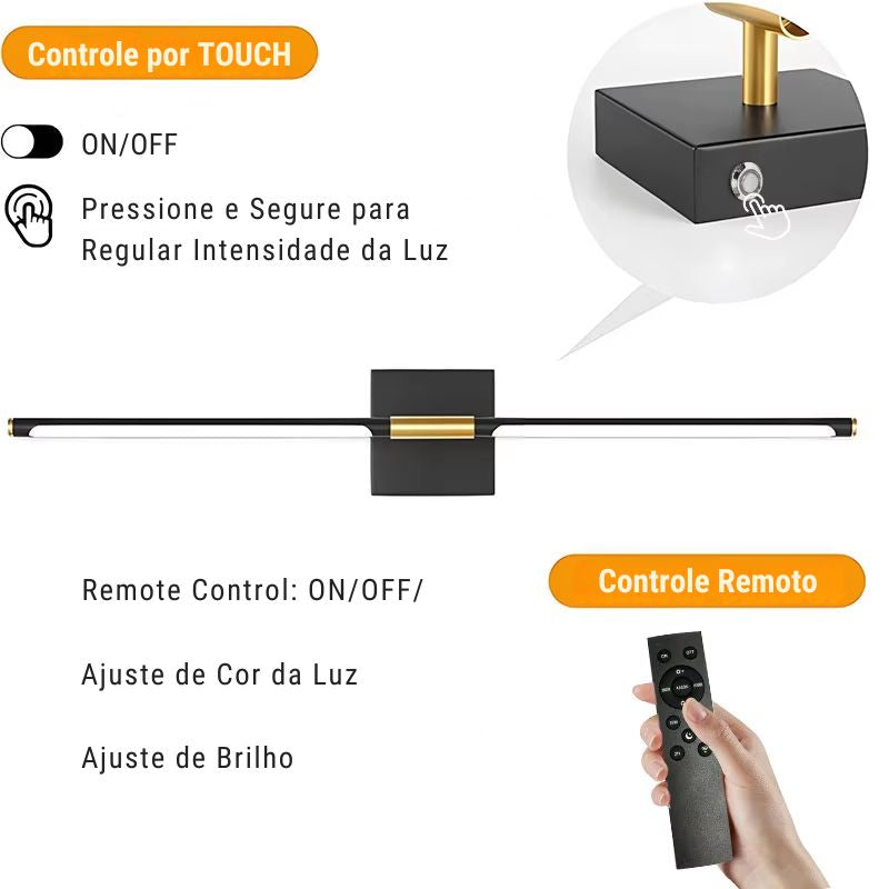 Luminária Arandela de Parede Sem Fio Recarregável Rotacionável Versa LEDZ