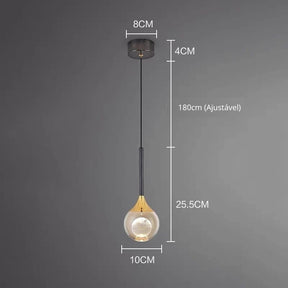 Lustre Pendente de Luxo Lunaire LEDZ