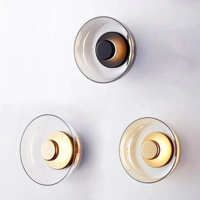 Luminária Arandela de Parede Design Italiano Mezza Luna LEDZ – Transparente/Âmbar/Fumê