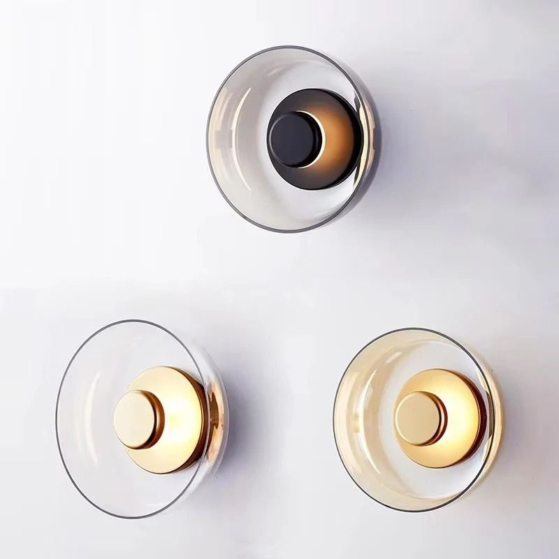 Luminária Arandela de Parede Design Italiano Mezza Luna LEDZ – Transparente/Âmbar/Fumê