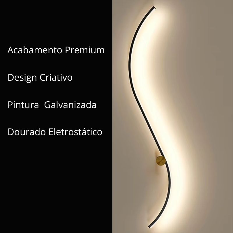 Luminária Arandela de Parede em Curva Flow Design