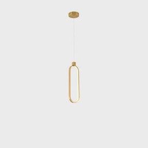 Lustre Pendente Moderno Anel Led - Dourado 20cm