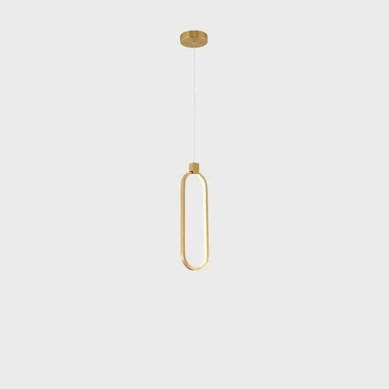 Lustre Pendente Moderno Anel Led - Dourado 20cm