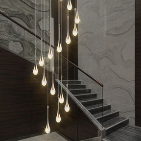 Lustre Pendente de Luxo para Pé-Direito Duplo Pingo Dourado/Preto LEDZ – 6 Pingos / 8 Pingos / 10 Pingos / 12 Pingos / 15 Pingos