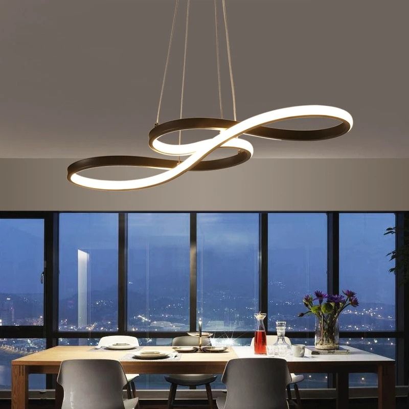 Lustre Pendente Minimalista Orgânico Nature LEDZ - Preto / Branco / Dourado – 75cm / 92cm