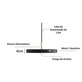 Lustre Pendente Moderno Macaron Led