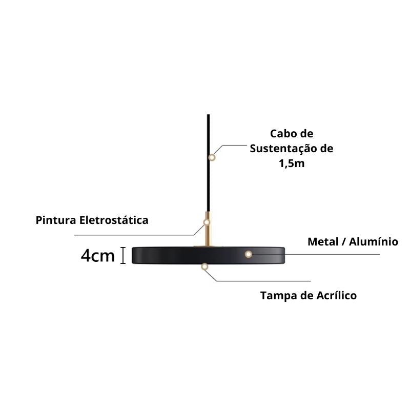 Lustre Pendente Moderno Macaron Led