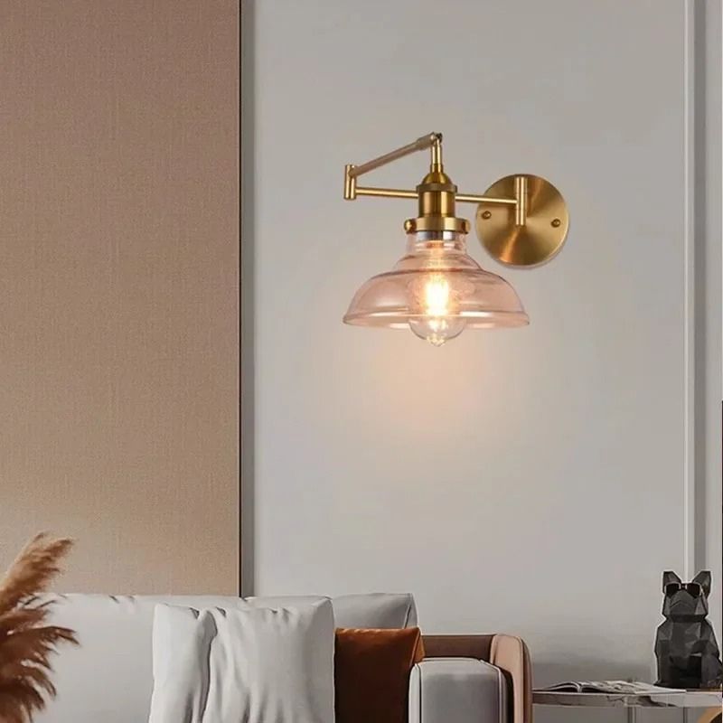Luminária Arandela de Parede Articulada Vintage Retrô Lumière LEDZ – Âmbar / Transparente / Verde
