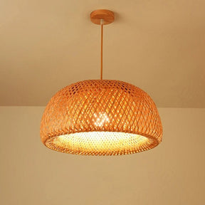 Lustre Pendente Estilo Japonês Wabi Sabi Bambu Artesanal - Takumi Led