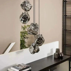 Lustre Pendente Minimalista Orgânico Torino LEDZ – Vidro – Transparente/Âmbar/Fumê – 15cm/22cm