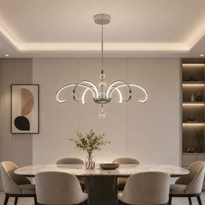 Lustre Pendente Escultural de Luxo Orgânico Opere Cascata LEDZ - Preto / Prata / Dourado