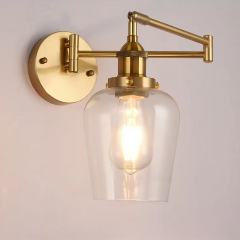Luminária Arandela de Parede Articulada Vintage Retrô Lumière LEDZ – Âmbar / Transparente / Verde