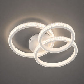 Luminária de Teto Plafon de Sobrepor 3 Arcos Efeito Cristal Genebra LEDZ - Branco ou Preto