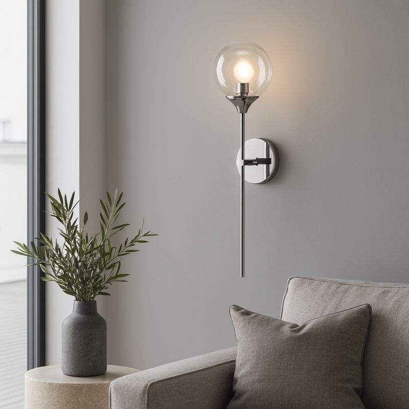 Luminária Arandela de Parede Estilo Clássico Royale LEDZ - Prata / Dourado - 60cm