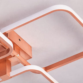 Lustre Luminária de Teto Minimalista Circular/Quadrado Rose Gold Vittara LEDZ – Com Controle Remoto e App de Celular