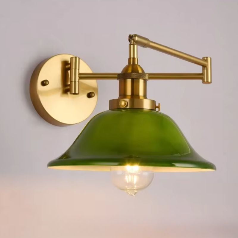 Luminária Arandela de Parede Articulada Vintage Retrô Lumière LEDZ – Âmbar / Transparente / Verde