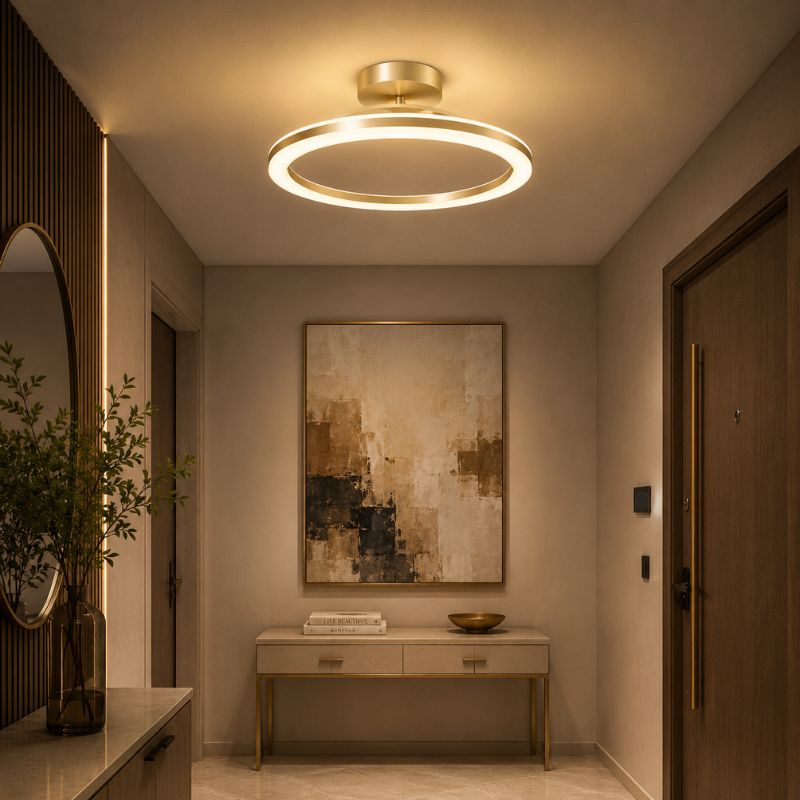 Luminária de Teto Plafon Circular Lumina LEDZ – Dourado/Preto – 20cm/30cm