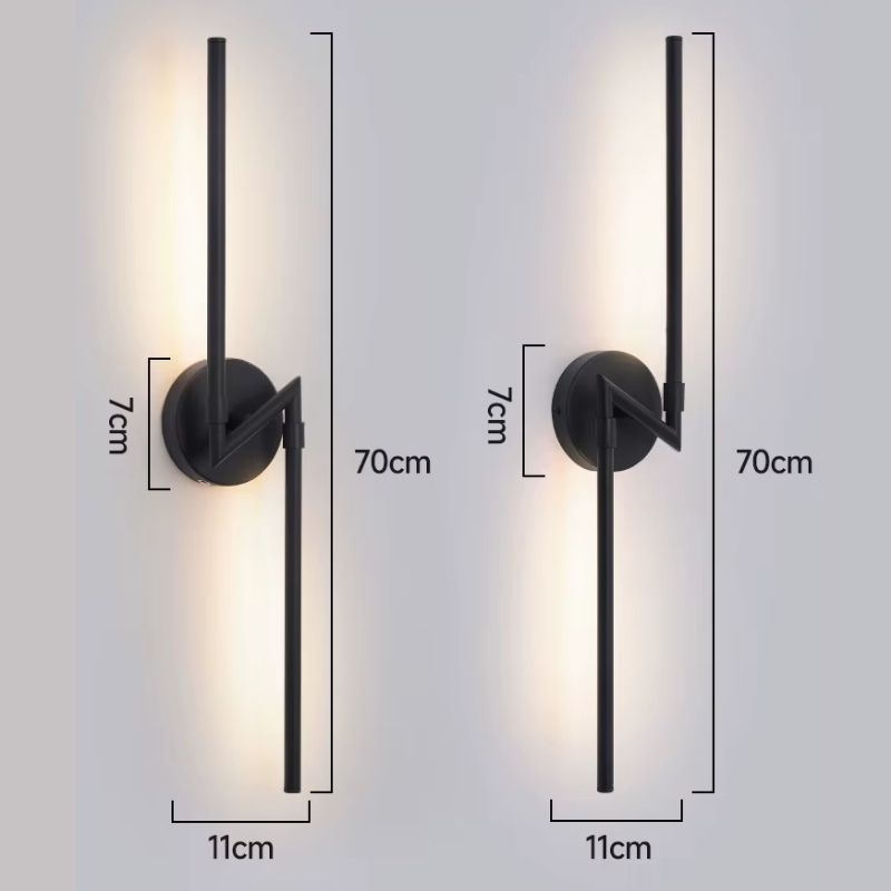 Luminária Arandela de Parede Sem Fio Com Controle Remoto – Endurance LEDZ – Preto – 70cm